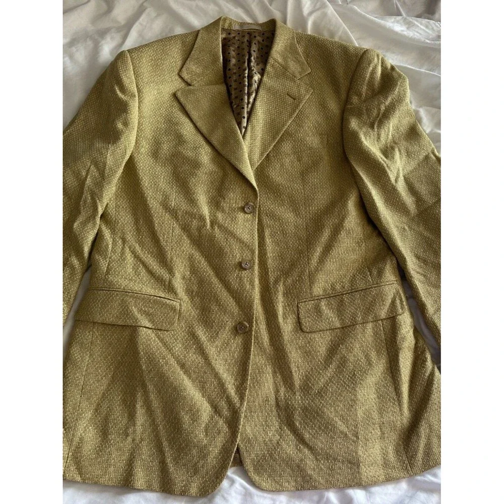 Vintage 90s Carroll & Co Beverly Hills Silk Wool Blazer 41L Made USA Old Money
